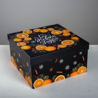 Набор подарочных коробок 6 в 1 &laquo;Мандариновый&raquo;, 10 х 10 х 6 - 20 х 20 х 11 см , Новый год