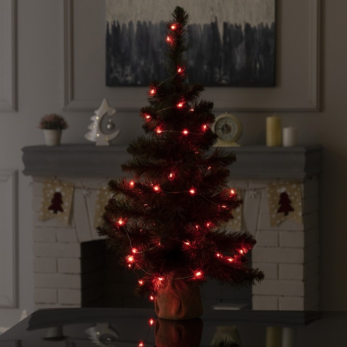 Умная гирлянда &laquo;Нить&raquo; 5 м роса, IP20, серебристая нить, 50 LED, управление с приложения, свечение RGB, USB