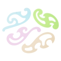 Набор лекал 4 штуки Calligrata, прозрачные, цветные, МИКС Набор лекал 4 штуки Calligrata, прозрачные, цветные, МИКС