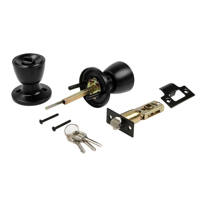 Защелка 1203, с ключом, цвет матовый черный