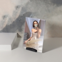 Зеркало настольное, зеркальная поверхность 15 &times; 19,8 см, цвет чёрный