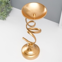 Подсвечник металл на 1 свечу d=3,5 см "Максима" золото 15х15х44,5 см Подсвечник металл на 1 свечу d=3,5 см "Максима" золото 15х15х44,5 см