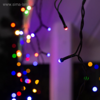 Гирлянда &laquo;Бахрома&raquo; 3 &times; 0.6 м, IP44, УМС, тёмная нить, 160 SMD-LED, свечение мульти, 220 В