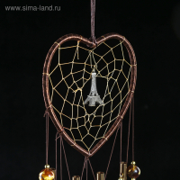 Музыка ветра металл "Сердце с Эйфелевой башней" 4 трубки 5 колокольчиков d=17 см длина 65см