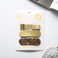 Невидимка для волос "Герти" (набор 10 шт) тигровый, 5 см, золото Невидимка для волос "Герти" (набор 10 шт) тигровый, 5 см, золото