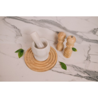 Ступка с толкушкой Magistro «Мрамор», натуральный камень, цвет белый Ступка с толкушкой Magistro «Мрамор», натуральный камень, цвет белый