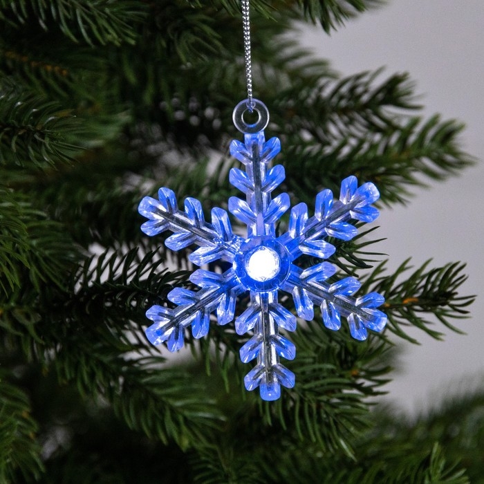 Ёлочная игрушка &laquo;Снежинка&raquo;, от батареек, свечение мульти (RGB)