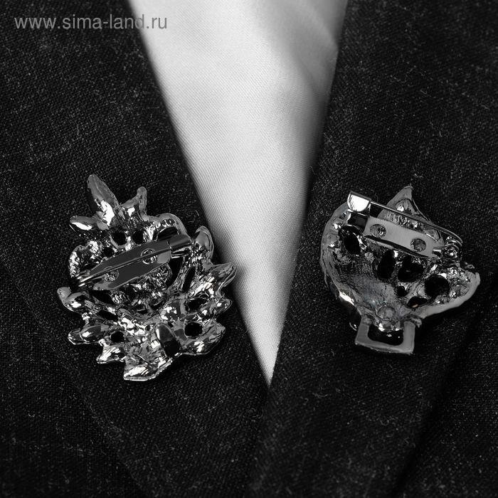 Зажим для кардигана «Асимметрия», цвет серый в сером металле Зажим для кардигана «Асимметрия», цвет серый в сером металле