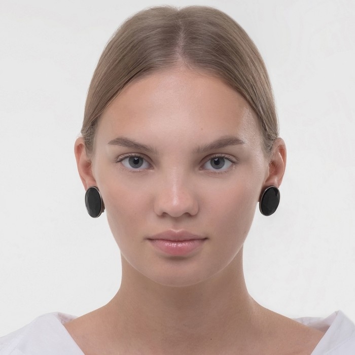 Клипсы &laquo;Вечеринка&raquo; овалы, цвет чёрный в сером металле