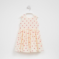 Платье для девочки MINAKU: Cotton Collection цвет бежевый, рост 104 Платье для девочки MINAKU: Cotton Collection цвет бежевый, рост 104