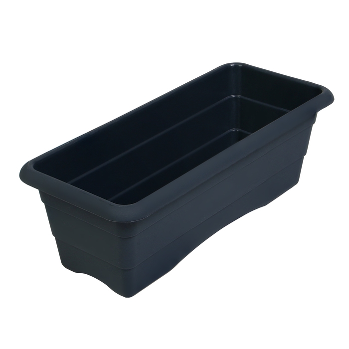 Ящик для цветов, 40 &times; 16/10 &times; 14 см, 6 л, графит