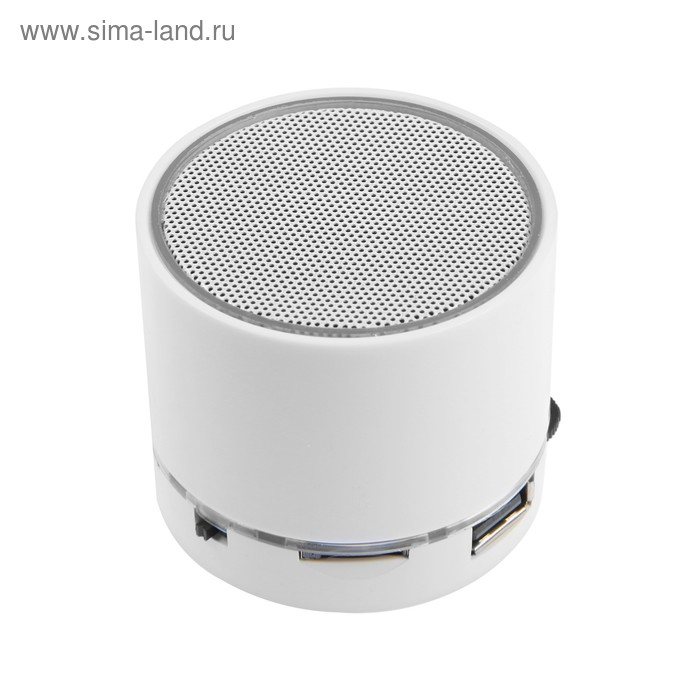 Портативная колонка Luazon Hi-Tech18, 3 Вт, 520 мАч, microSD, USB, белая Портативная колонка Luazon Hi-Tech18, 3 Вт, 520 мАч, microSD, USB, белая