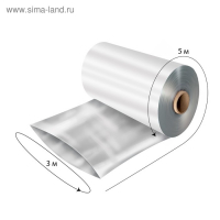 Плёнка полиэтиленовая, толщина 200 мкм, прозрачная, 5 &times; 3 м, рукав (1.5 м &times; 2), Эконом 50% , Greengo