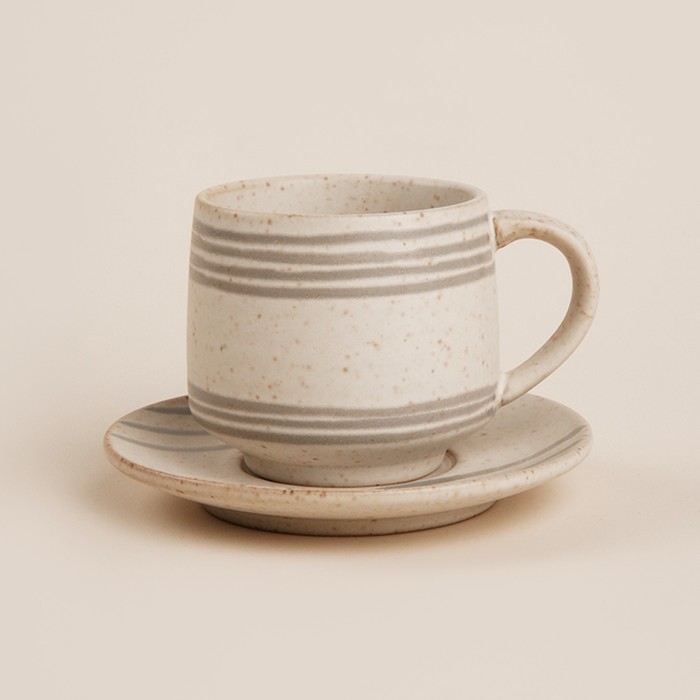 Чайная пара керамическая SL Home &laquo;Райяс&raquo;, 2 предмета: чашка 230 мл, блюдце d=12,5 см, цвет бежевый
