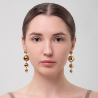 Серьги висячие &laquo;Лусон&raquo;, цвет золото, 6,5 см