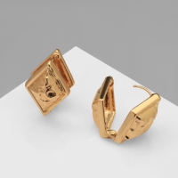 Серьги металл «Аккорд» ромб, цвет золото Серьги металл «Аккорд» ромб, цвет золото