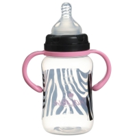 Бутылочка для кормления, широкое горло, средний поток от 3 мес., 270 мл., «Зебра», M&B Бутылочка для кормления, широкое горло, средний поток от 3 мес., 270 мл., «Зебра», M&B