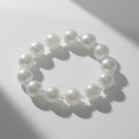 Браслет жемчуг &laquo;Весна&raquo; блеск, бусины №12, цвет белый