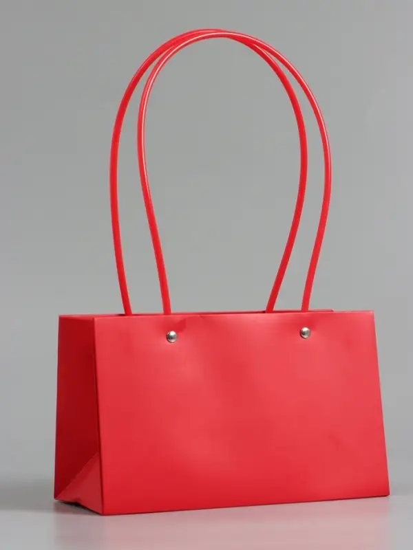 Сумка для цветов влагостойкая, красная, 22x10.5x13.5 см