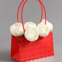 Сумка для цветов влагостойкая, красная 22x10.5x13.5&plusmn;5% см