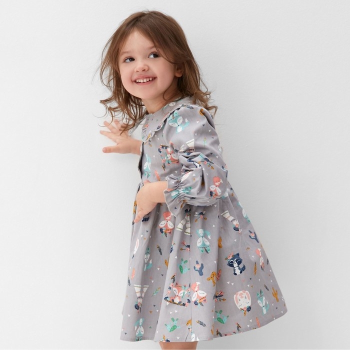 Платье детское с воротником KAFTAN Платье детское с воротником KAFTAN "Зверята" р.32 (110-116 см)
