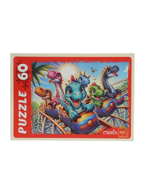 Пазл 60 эл. "Динозавры на аттракционе" УК60-1983