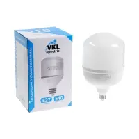 Лампа светодиодная VKL electric, бочка, 80 Вт, E27, переходник Е40, 7600 Лм, 6500K, IP20, 160&times;260мм,
