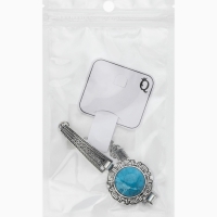 Браслет ассорти &laquo;Бирюзовый мир&raquo; круг, цвет голубой в серебре, L=19 см