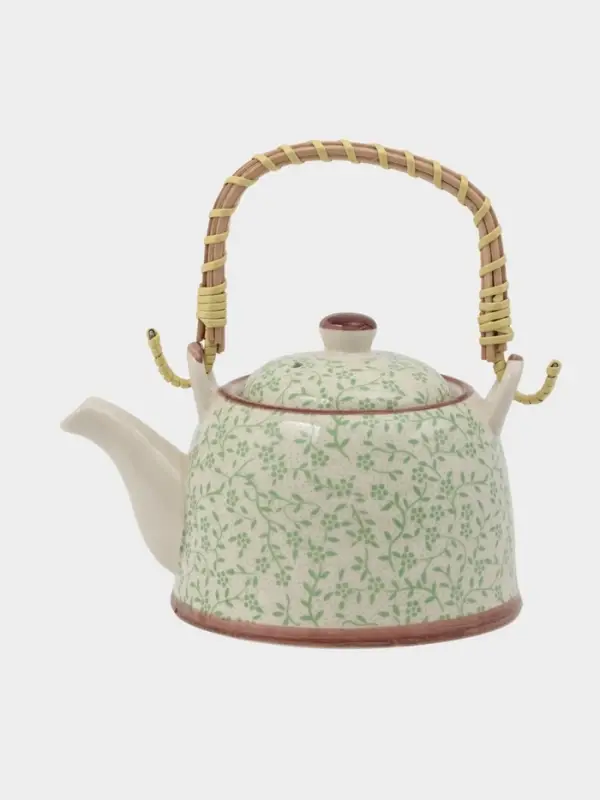 Чайник заварочный &laquo;Лепестки&raquo;, металлическое сито, 600 мл, керамика, белый