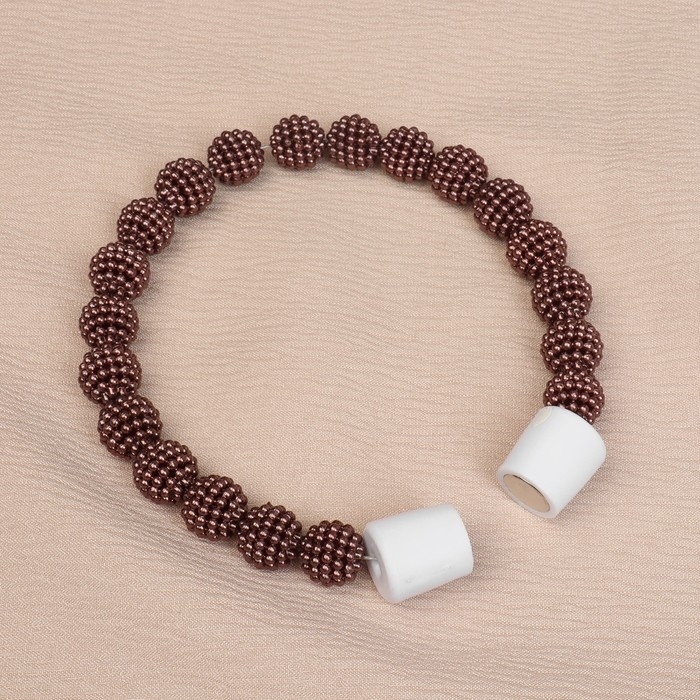 Подхват для штор &laquo;Бусы из бисера&raquo;, d = 1,3 см, 30 см, цвет коричневый