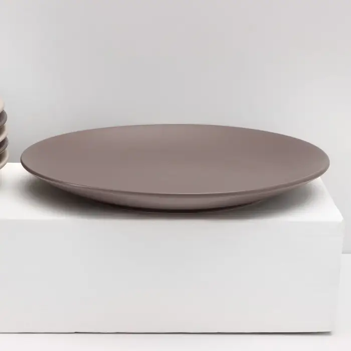 Набор тарелок керамических Доляна &laquo;Пастель&raquo;, 18 предметов: 6 тарелок d=19 см, 6 тарелок d=27 см, 6 мисок d=19 см, цвет коричневый