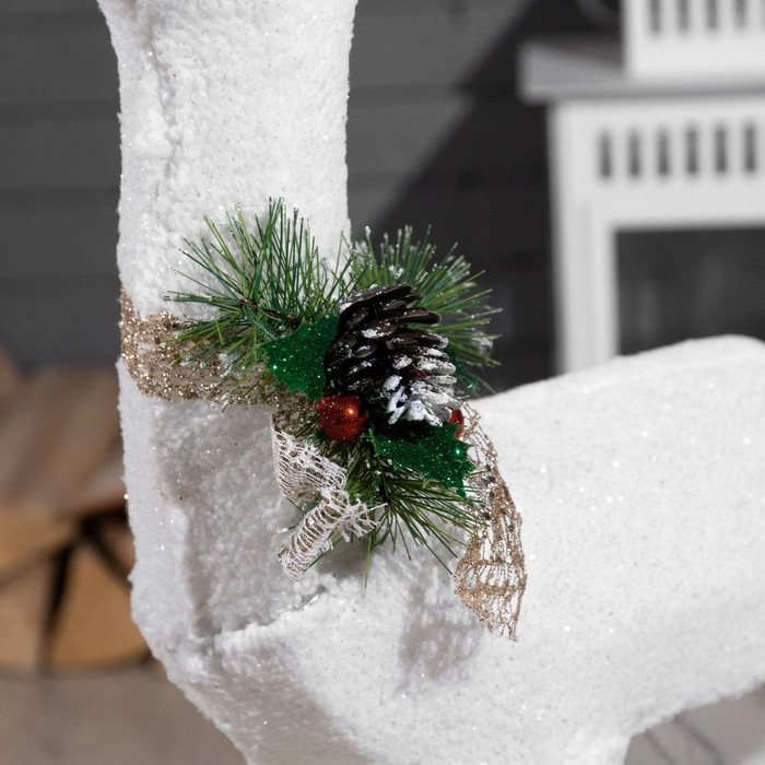 Светодиодная фигура &laquo;Олень&raquo;, 56 &times; 76 &times; 15 см, текстиль, металл, 220 В, свечение тёплое белое