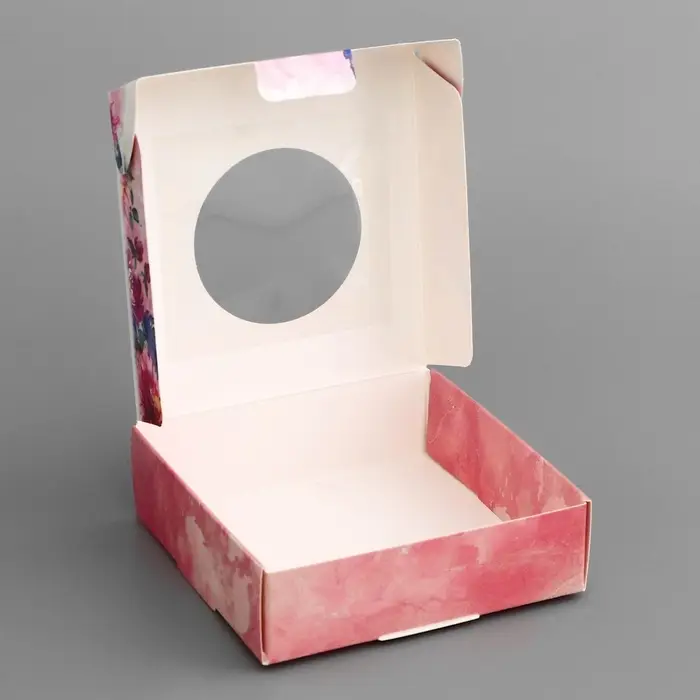 Коробка подарочная сборная с окном, упаковка, &laquo;Подарок для тебя&raquo;, 10&times;10&times;3 см