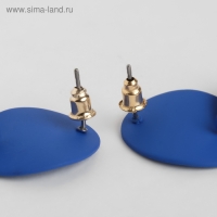 Серьги металл &laquo;Азелия&raquo; выгнутые круги, цвет синий в золоте
