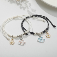 Браслеты &laquo;Неразлучники&raquo; рыбки с ромашками, цветные, 7 см