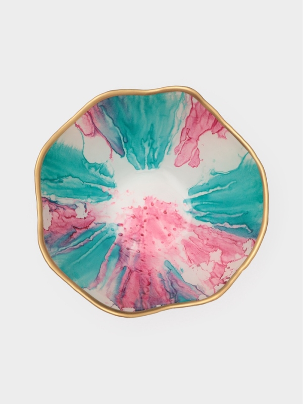 Салатник "Magro" 15 см, цвет бирюзово-розовый