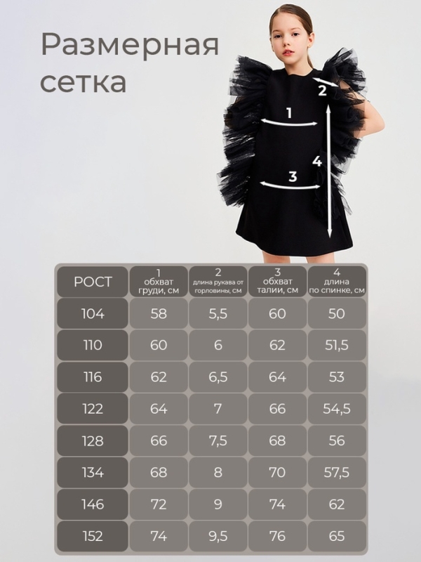 Платье нарядное детское MINAKU: PartyDress цвет чёрный, рост 110