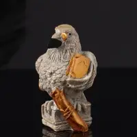 Фигура "Ворон с книгами" 8 см, серый с бронзой