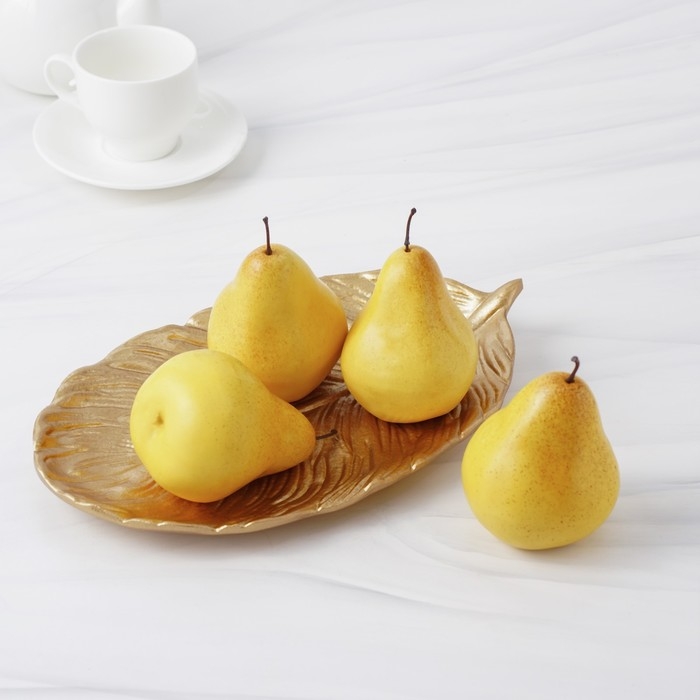 Блюдо для фруктов Доляна &laquo;Лист&raquo;, 30&times;18&times;2 см, цвет золотой