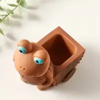 Подставка для мелочей &laquo;Черепаха с тележкой&raquo;, 12&times;10&times;8 см, гипс, охра