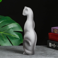 Фигура "Кошка Багира наклоненная" серая/черный 4х5х20см