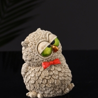 Набор фигур "4 совы на подносе" размер 20х10х10 см, бежевый