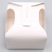 Коробка под бенто - торт с окном, белая, 14&times;14&times;12 см