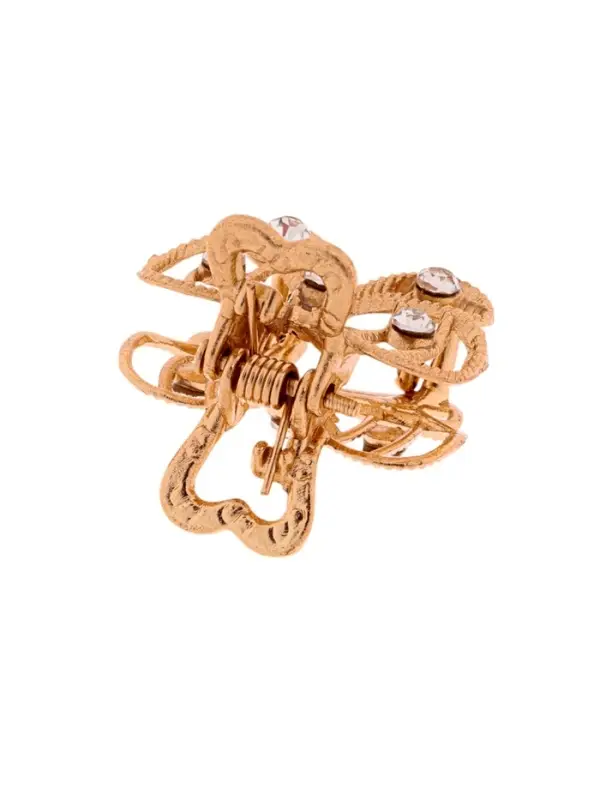 Крабик для волос &laquo;Бантик&raquo;, стразы, 2.5 см, золото