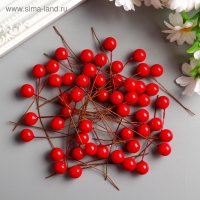 Декор для творчества "Ягодка красная" набор 50 шт диам 1 см