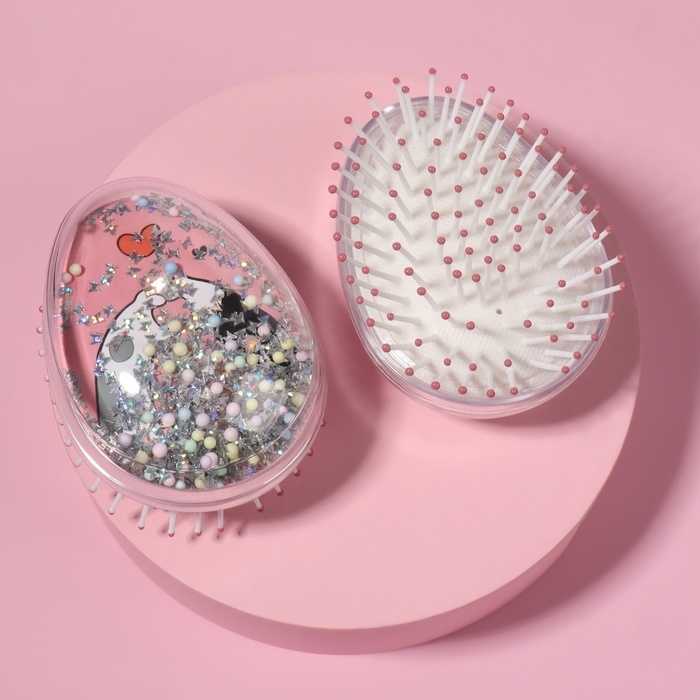 Расчёска - шейкер «Лапки», 5,5 × 9 см, цвет розовый Расчёска - шейкер «Лапки», 5,5 × 9 см, цвет розовый