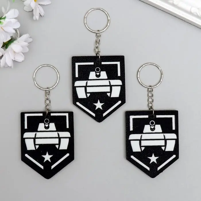 Брелок для ключей на кольце &laquo;Танк - звезда&raquo;, EVA, 5.5&times;6.5 см