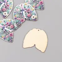 Декор для творчества дерево "Лёгкие. Цветы" 4,2х4,4х0,3 см