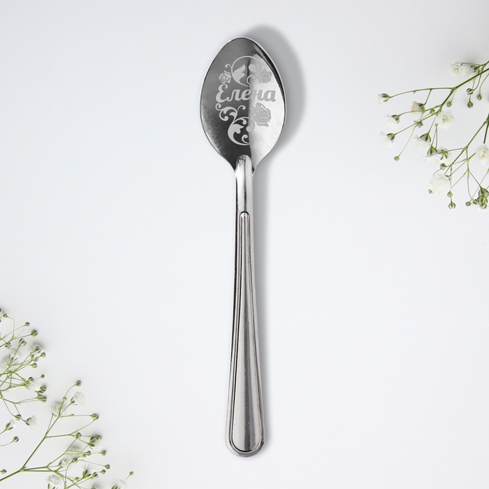 Ложка именная с 8 Марта &laquo;Елена&raquo;, 3 х 14 см.