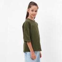 Футболка детская MINAKU цвет хаки, рост 122 см